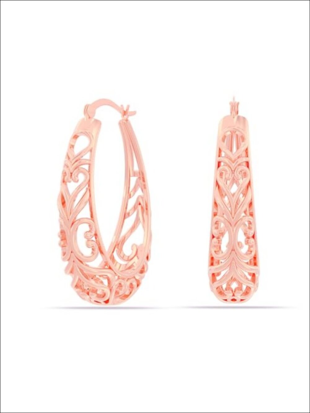 Sterling Silver Filigree Hoop Earrings Openwork Mesh